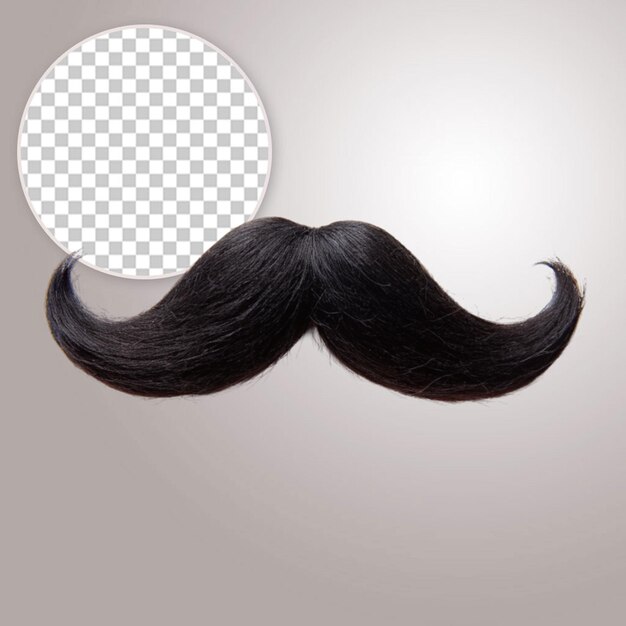 PSD a black mustache and beared on transparent background