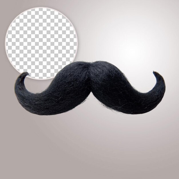 PSD a black mustache and beared on transparent background