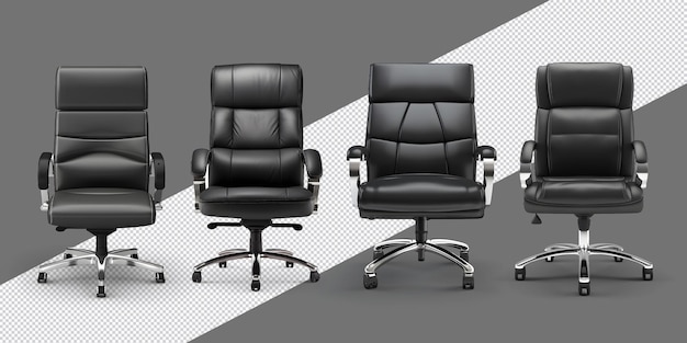 PSD black office chair png collection