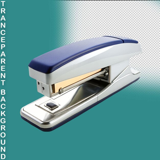 PSD black office stapler isolated on transparent background