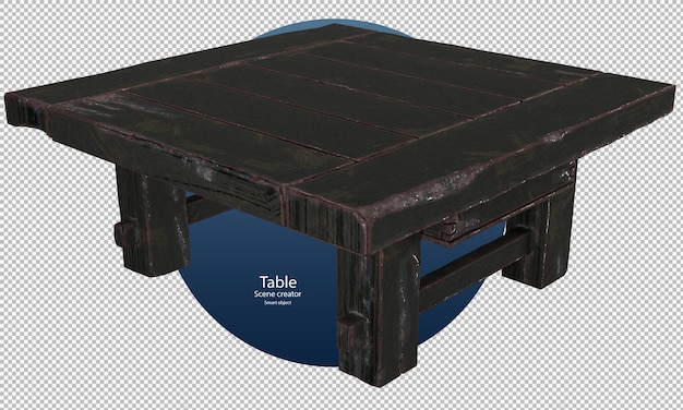 black old wooden table