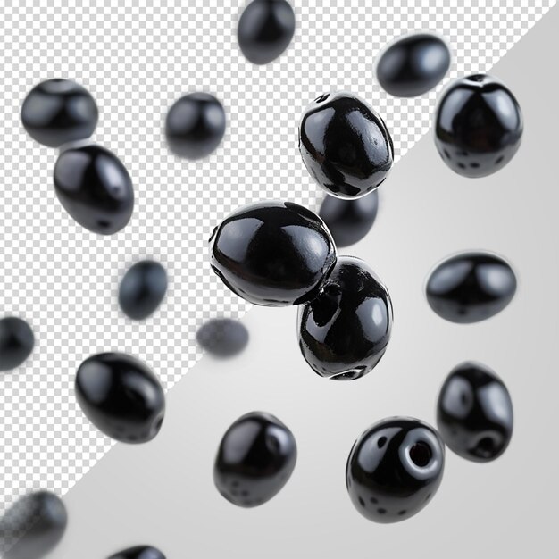 PSD black olives isolated