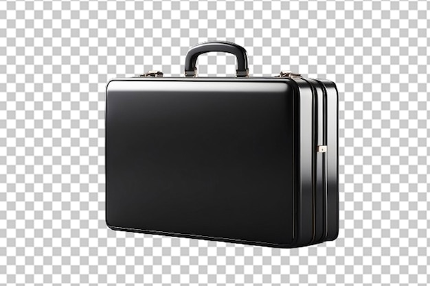 Black one color briefcase on white background