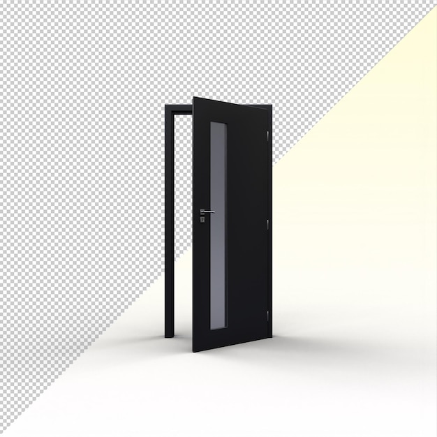 PSD black open door isolated