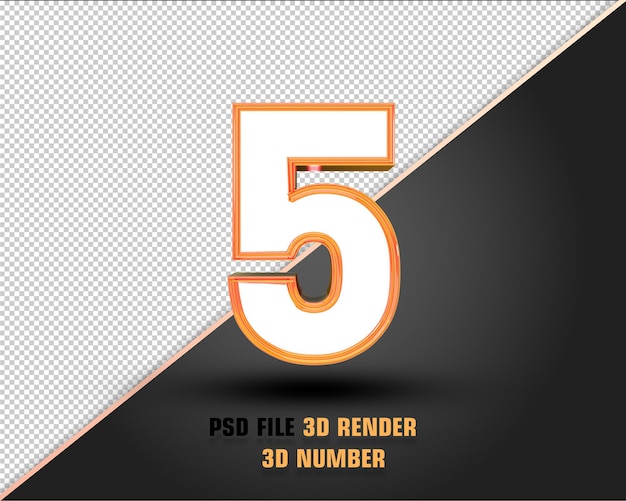 a black and orange poster with the number 5 on it