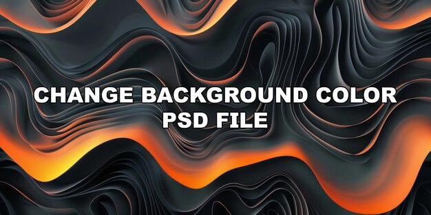 PSD a black and orange wave pattern with a lot of detail stock background