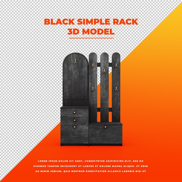 Black ornament rack isolated 3d model