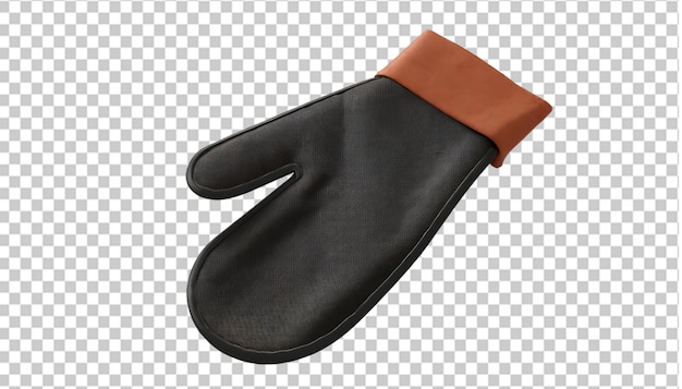 PSD black oven glove isolated on transparent background