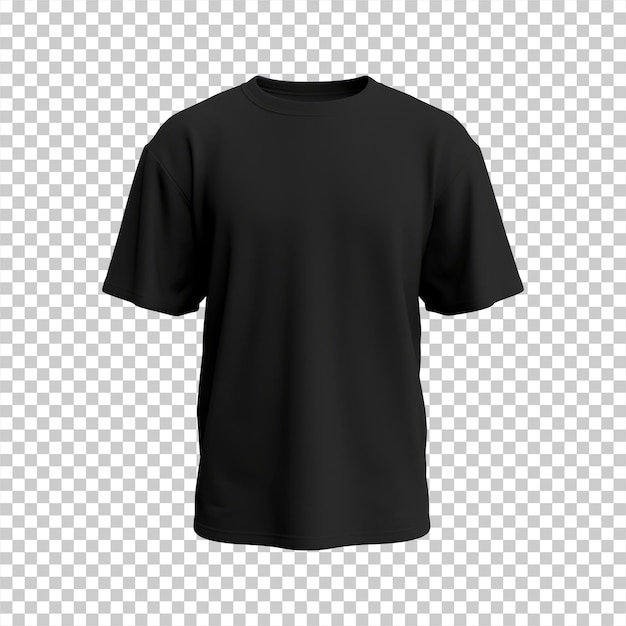 Черная футболка большого размера на прозрачном фоне