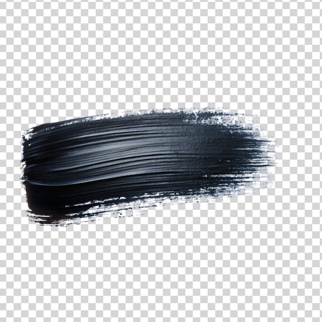 PSD black paint brush stroke isolated on transparent background