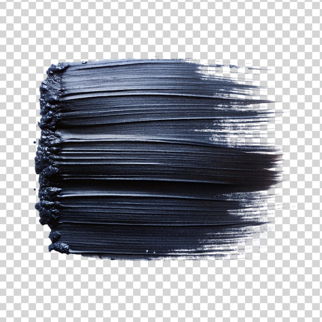 PSD black paint brush stroke isolated on transparent background