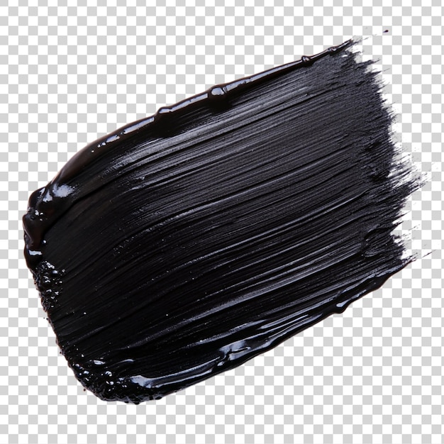 PSD black paint brush stroke isolated on transparent background