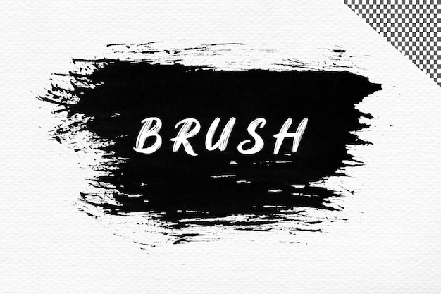 PSD black paint brush stroke on transparent background