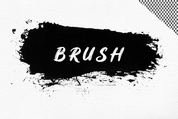 PSD black paint brush stroke on transparent background