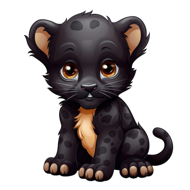 A black panther cub cartoon character