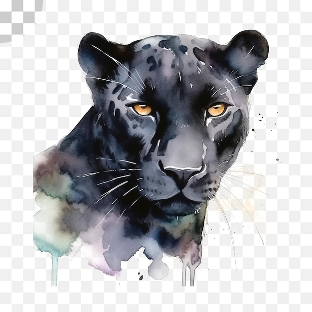 Black panther watercolor painting - black panther on the wall png download