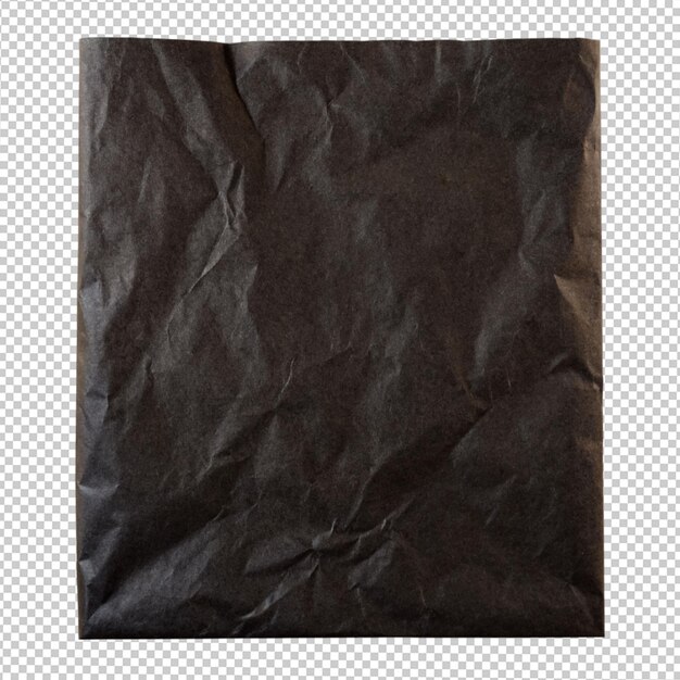 Black paper craft crumped on transparent background