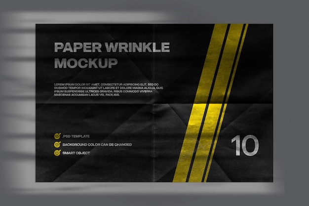 Black Paper Folded PSD Template Editable For Poster And Design Mockup 10