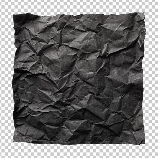 PSD black paper kraft wrinkled transparent background