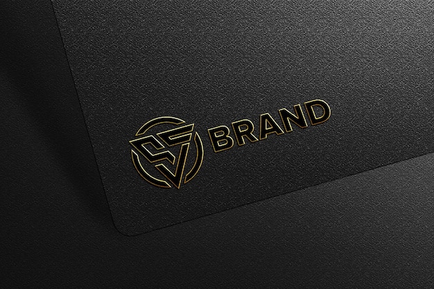 Design mockup logo in carta nera psd