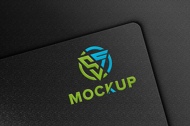 Design mockup logo in carta nera