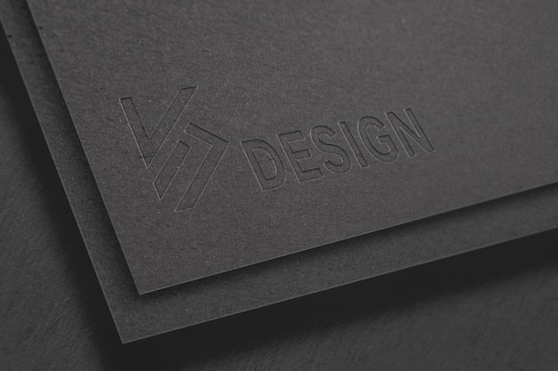 Black paper logo mockup