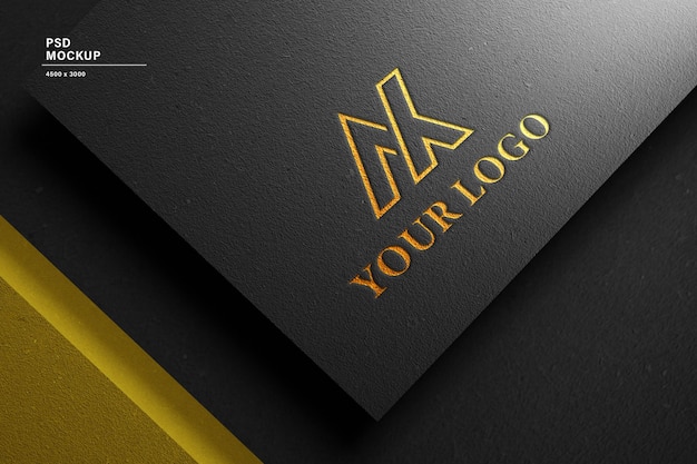 Black paper luxury logo mockup