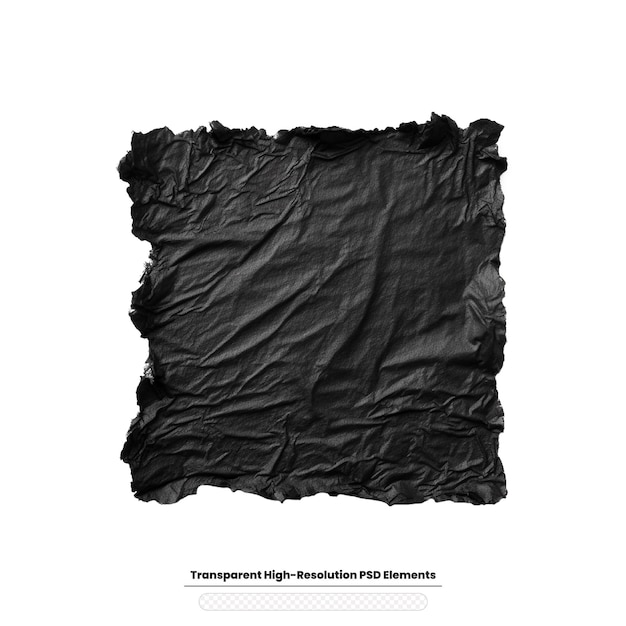 PSD black paper wrinkled poster template blank glued creased paper sheet mockup