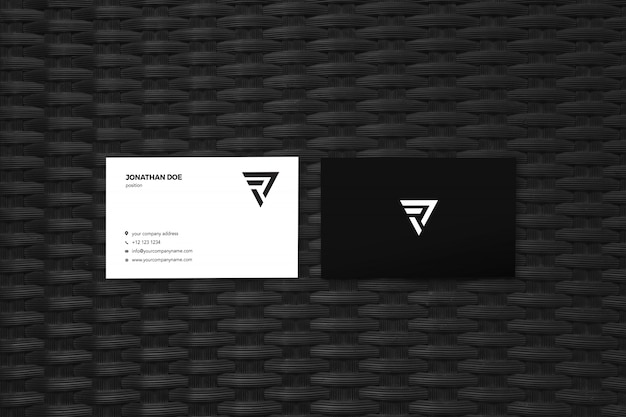 PSD black pattern two businesscard mockup