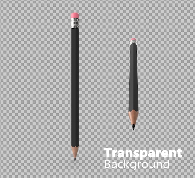 Black pencil on transparent background