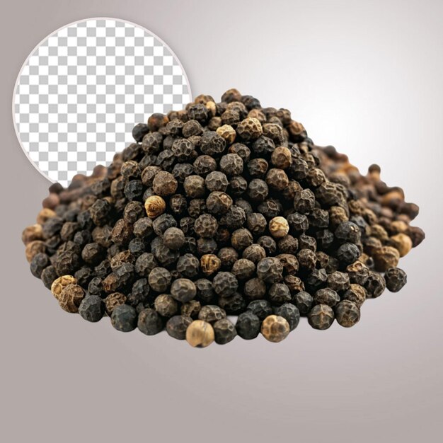 Black pepper isolated on transparent background