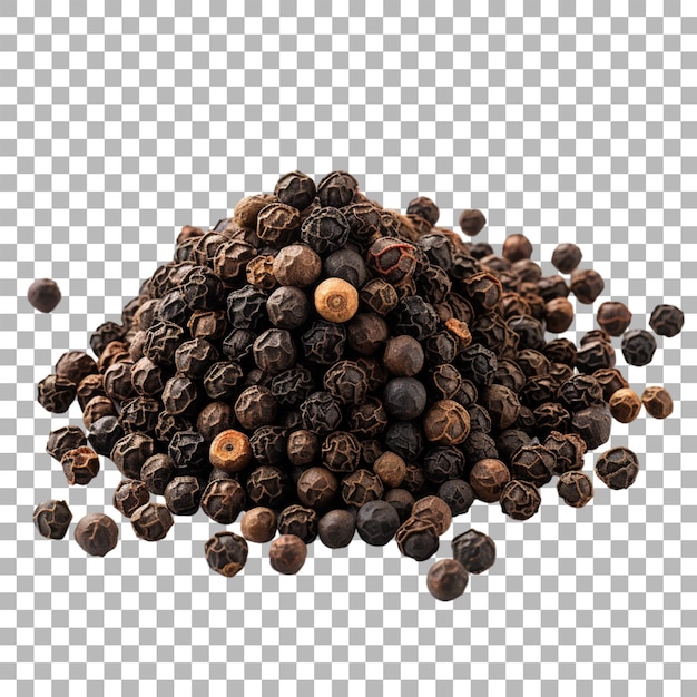 Black pepper on transparent background