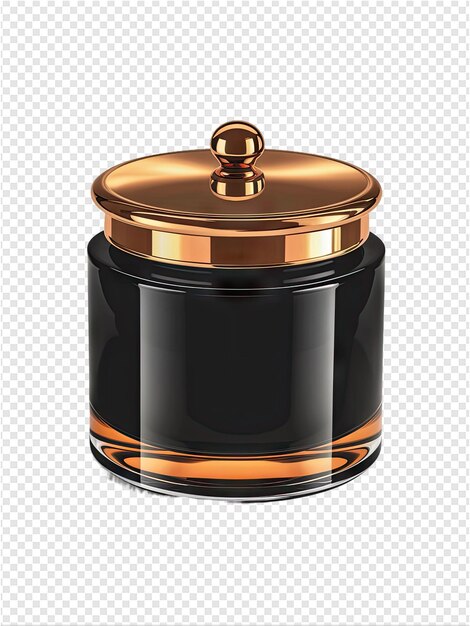 PSD a black perfume bottle with a gold lid