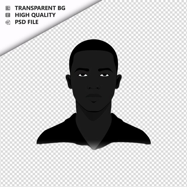 PSD black person watching flat icon style sullo sfondo bianco è