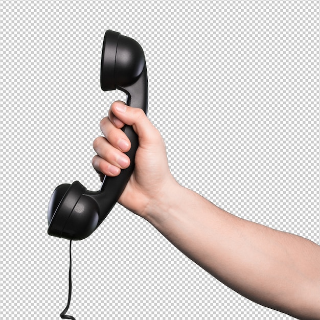 black phone over white background