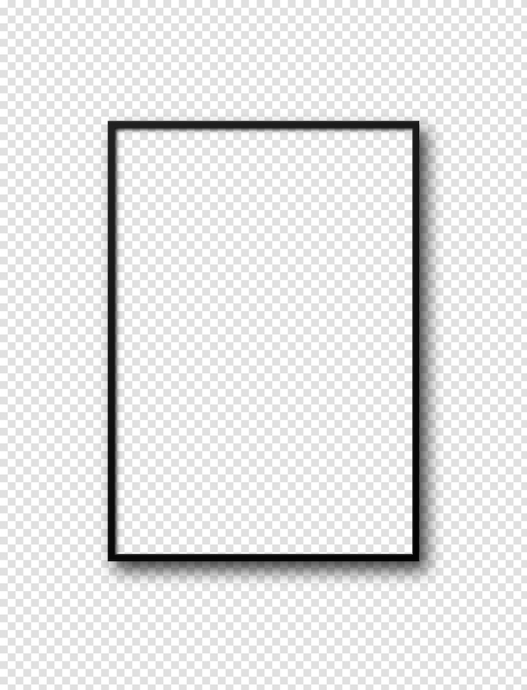 PSD black picture frame hanging on a white wall
