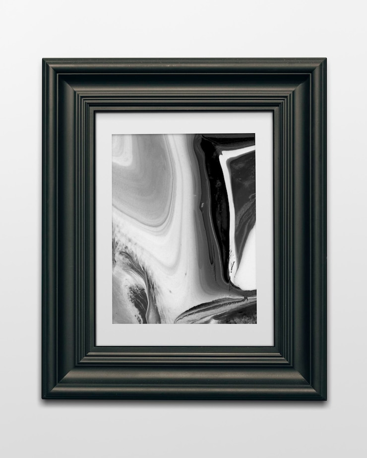 PSD black picture frame mockup illustration