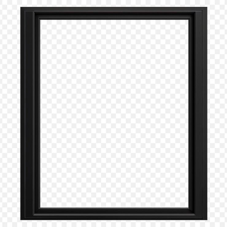 PSD black picture frame with transparent center
