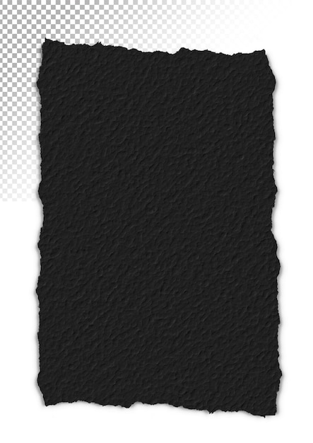 A black piece of paper with with the embossed texture of paper on transparent background