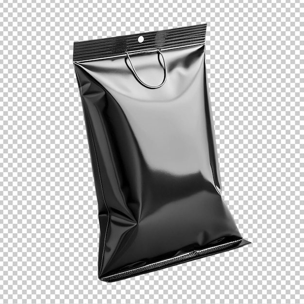 black plastic snack bag mockup