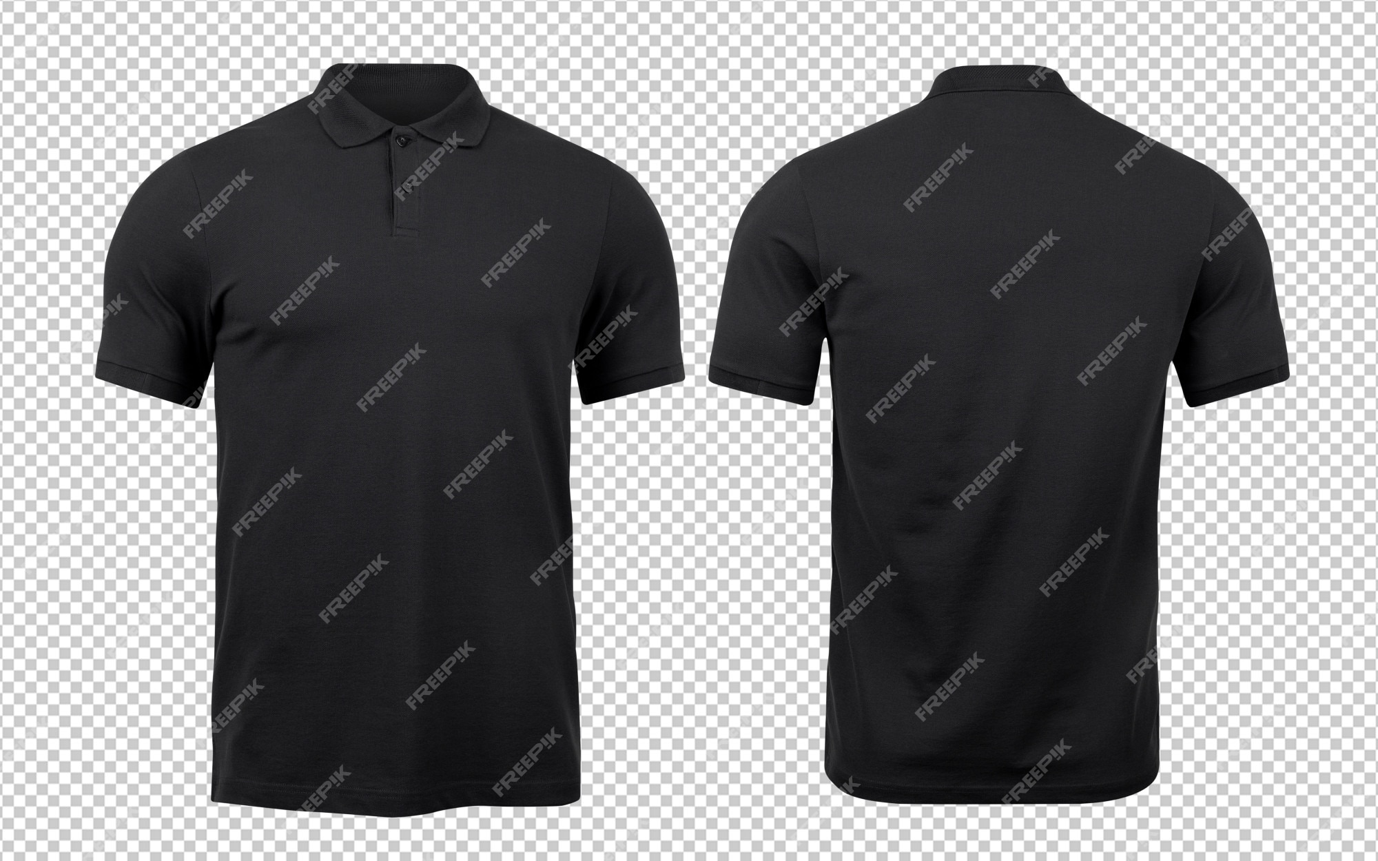 Premium PSD | Black polo mockup front and back used as design template.