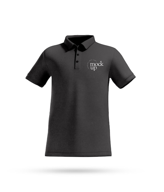 PSD black polo shirt mockup