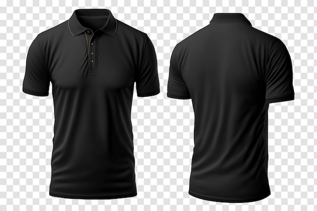 PSD black polo shirts front and back