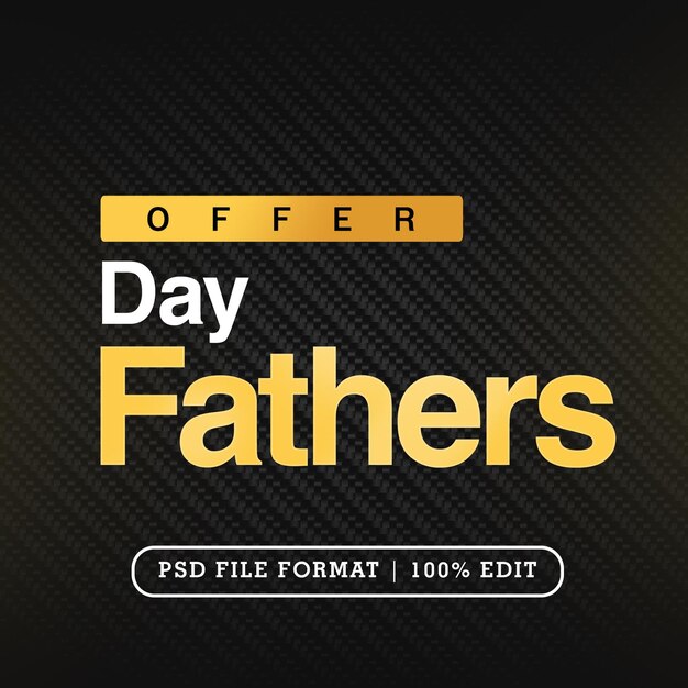 PSD a black poster for a special day presentation day fathers