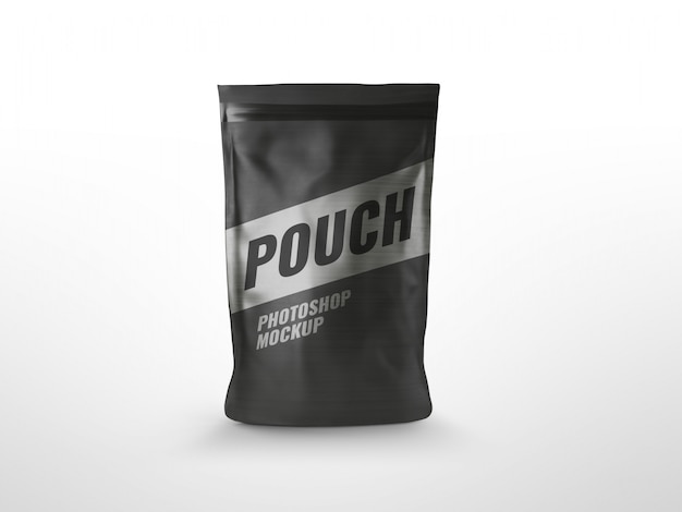 Black pouch ziplock bag mockup