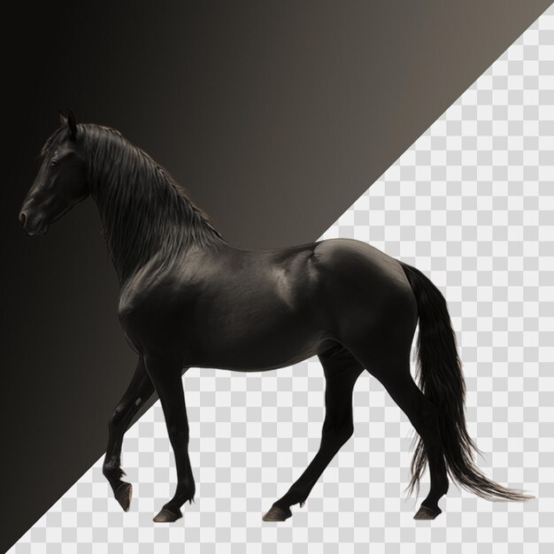 PSD a black premium horse isolated transparent background