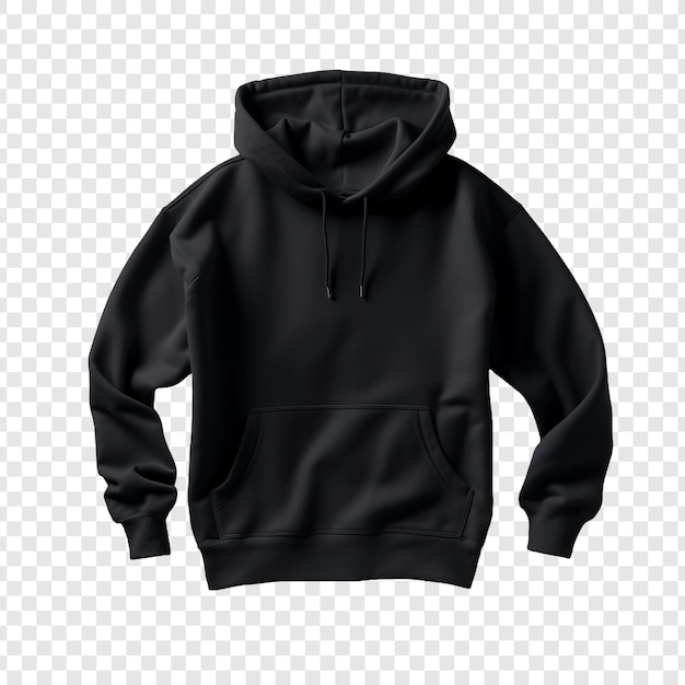 PSD black pullover isolated on transparent background