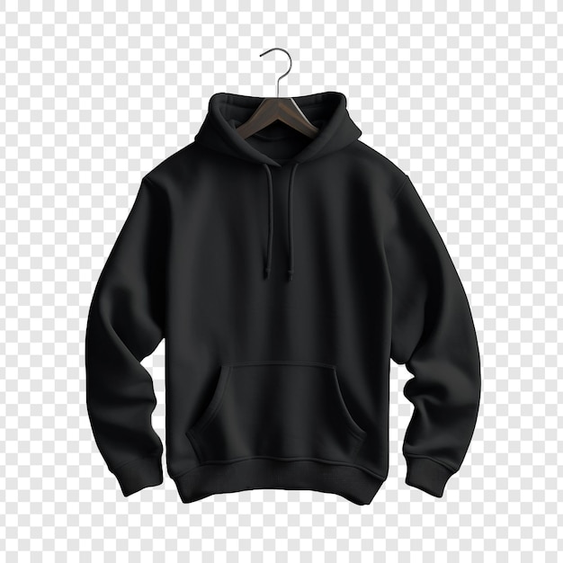 Black pullover isolated on transparent background