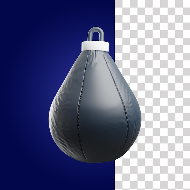 PSD a black punching bag on a blue background