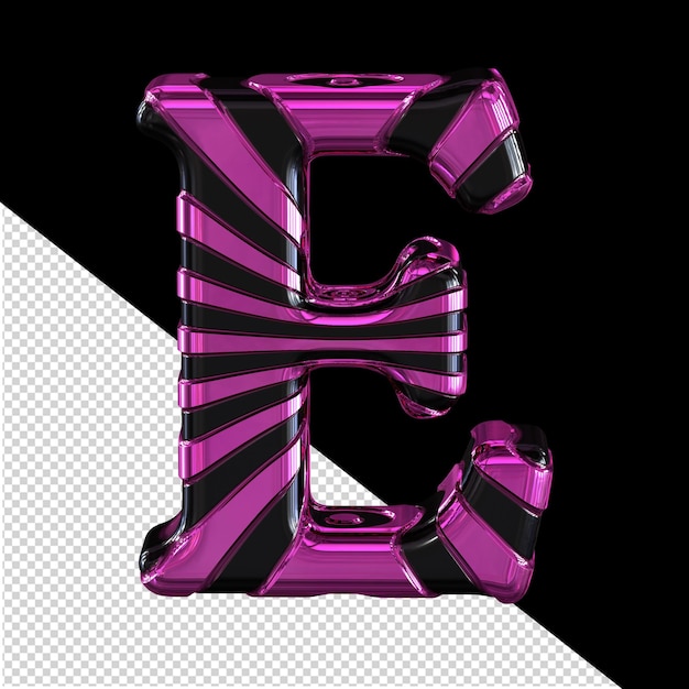 Black and purple symbol letter e